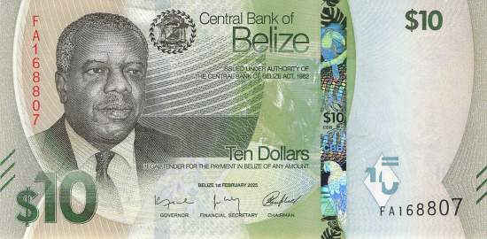 Belize 10 Dollar p75 2025